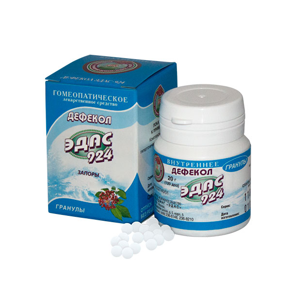 Эдас-924 Дефекол, гранулы гомеопатические, 20 г, 1 шт. фото