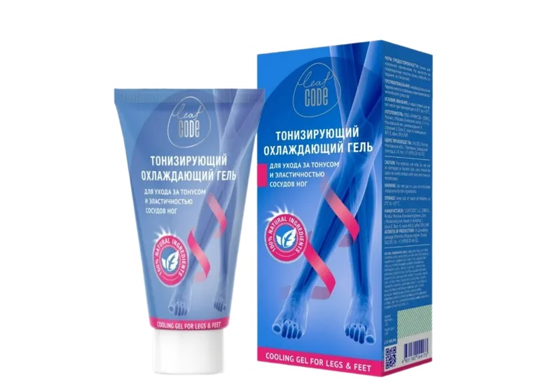 Leaf Code Гель тонизирующий охлаждающий для ног, гель для наружного применения, 150 мл, 1 шт. фото