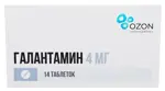 Галантамин, 4 мг, таблетки, покрытые пленочной оболочкой, 14 шт. фото