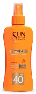 Krassa Sun Expert Спрей для защиты от солнца Sun block, спрей для наружного применения, 180 мл, 1 шт, SPF 40 фото