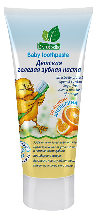 Dr. Tuttelle, паста гелевая зубная, 75 мл, 1 шт, апельсин, для детей фото