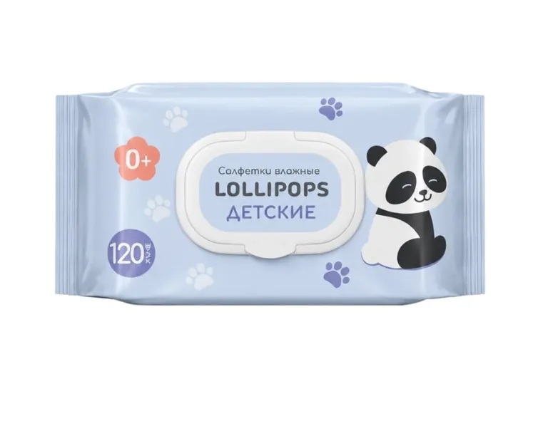 Lollipops Салфетки влажные детские, салфетки влажные, 120 шт. фото