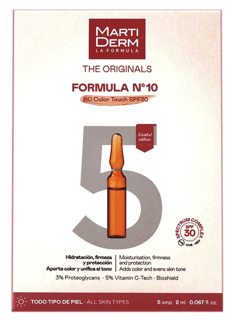 Martiderm the originals Formula Nº10 HD Color Touch SPF30 ампулы для лица, сыворотка, 2 мл, 5 шт. фото