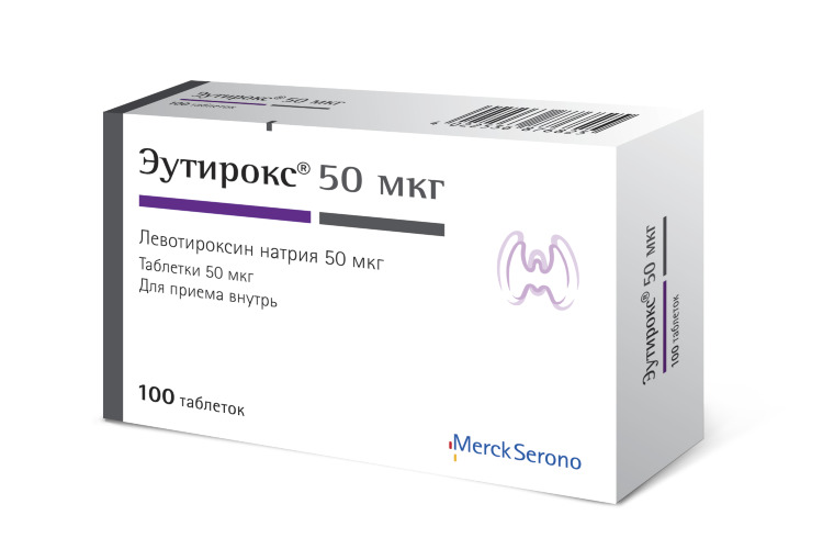 Эутирокс, 50 мкг, таблетки, 100 шт. фото