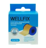 Wellfix Пластырь медицинский фиксирующий, 5 см х 500 см, пластырь, 1 шт, телесного цвета, тканевая основа фото