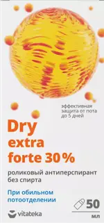 Витатека Dry Extra Forte, 30 %, антиперспирант ролик, 50 мл, 1 шт, без спирта фото