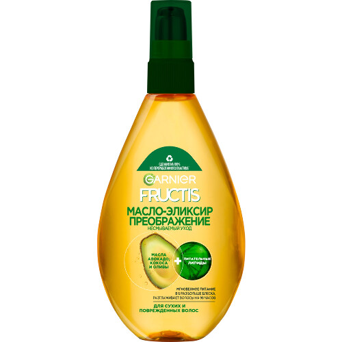 Garnier Fructis Тройное восстановление Масло-эликсир для сухих волос Преображение, масло, 150 мл, 1 шт. фото
