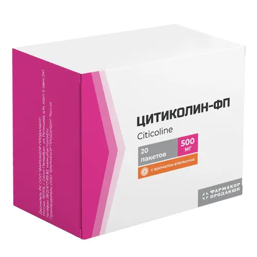 Цитиколин-ФП, 500 г, порошок для приготовления раствора для приема внутрь, 4 г, 20 шт, со вкусом апельсина фото