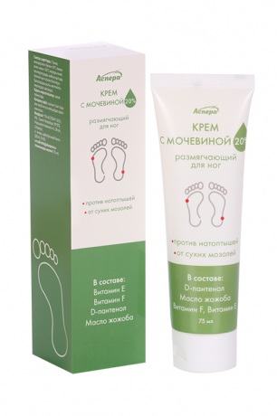 Аспера Крем для ног и натоптышей размягчающий с мочевиной 20%, крем для ног, 75 мл, 1 шт. фото