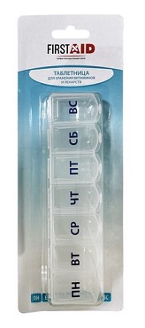 Ферстэйд Таблетница на 7 дней, 1 шт, прозрачная фото