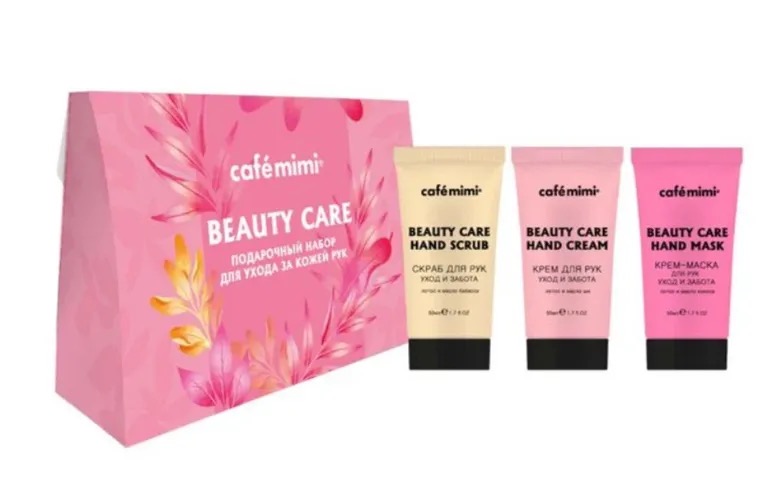 Cafe mimi Beauty care крем для рук 50 мл + крем-маска для рук 50 мл + скраб для рук 50 мл, набор, 1 шт. фото
