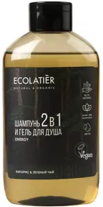 Ecolatier Мужской Гель для душа и шампунь 2в1 Кипарис и зеленый чай, шампунь, 600 мл, 1 шт. фото