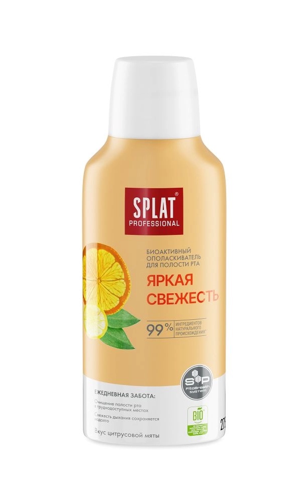 Splat Professional Ополаскиватель для полости рта биоактивный яркая свежесть, раствор для полоскания полости рта, 275 мл, 1 шт. фото