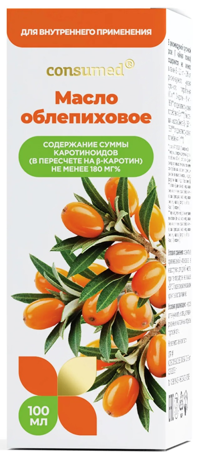Консумед Облепиховое масло, масло для приема внутрь и местного применения, 100 мл, 1 шт. фото
