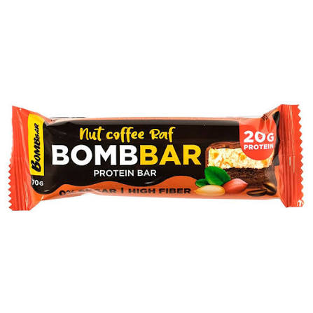 Bombbar Батончик глазированный, батончик, 70 г, 1 шт, ореховый кофе раф фото