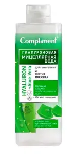 Compliment hyaluron+aloe vera гиалуроновая мицеллярная вода для умывания и снятия макияжа, мицеллярная вода, 500 мл, 1 шт. фото