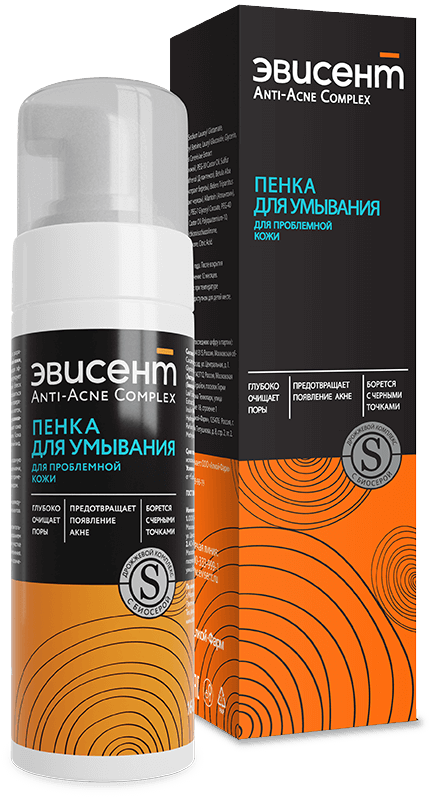 Эвисент Пенка для умывания, пенка для лица, 160 мл, 1 шт, для проблемной кожи фото
