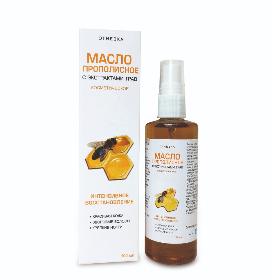 Масло прополисное Огневка с экстрактами трав, масло косметическое, 100 мл, 1 шт. фото