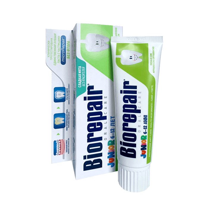 Biorepair Junior Mint Зубная паста детская, паста зубная, 75 мл, 1 шт, сладкая мята фото