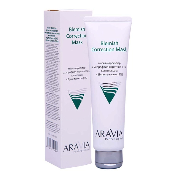 Aravia Professional Маска-корректор с хлорофилл-каротиновым комплексом и Д-пантенолом 3%, маска для лица, 100 мл, 1 шт. фото