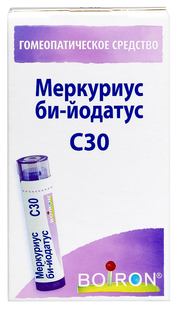 Меркуриус би-йодатус C30, гранулы гомеопатические, 4 г, 1 шт. фото