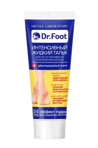 Dr.Foot интенсивный жидкий тальк для ног от потливости и неприятного запаха, 75мл, 1 шт. фото