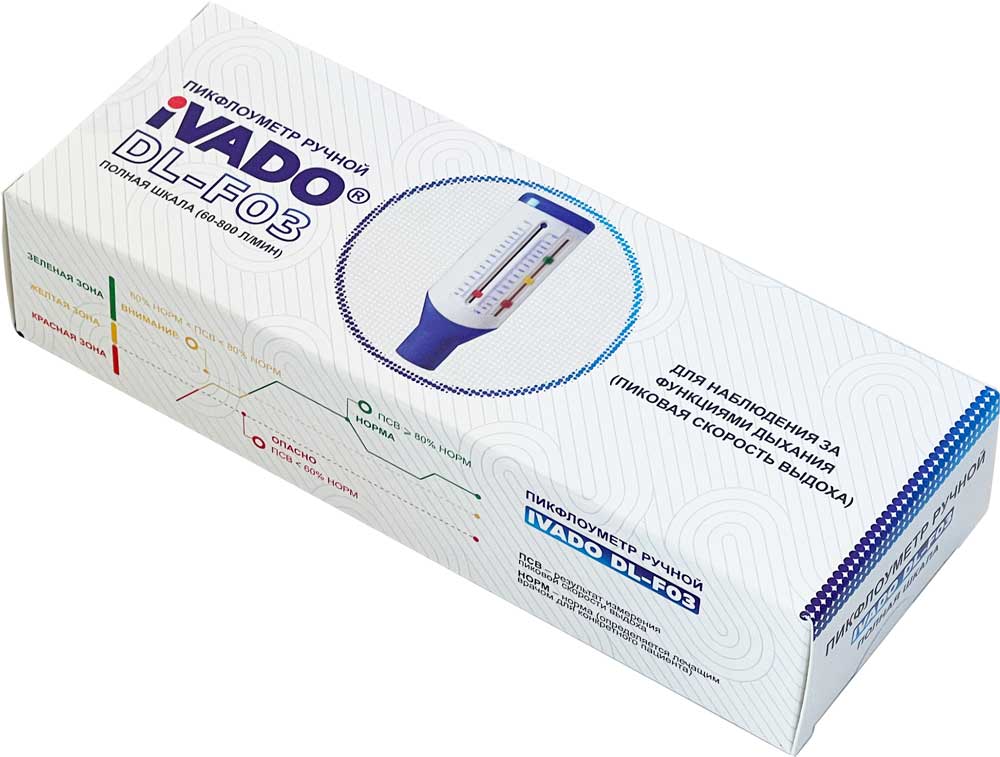Ivado Пикфлоуметр ручной DL-F03, 1 шт, для взрослых фото