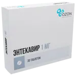 Энтекавир, 1 мг, таблетки, покрытые пленочной оболочкой, 30 шт. фото 