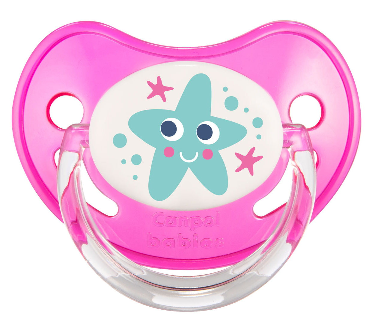 Canpol Love&sea Пустышка ортодонтическая силиконовая, 0-6 месяцев, 1 шт, розового цвета, арт. 22/506 фото