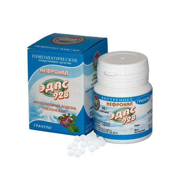 Эдас-928 Нефронал, гранулы гомеопатические, 20 г, 1 шт. фото