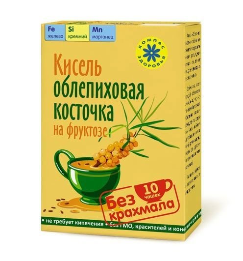 Компас здоровья Кисель овсяно-льняной, 150 г, 1 шт, облепиховая косточка на фруктозе фото