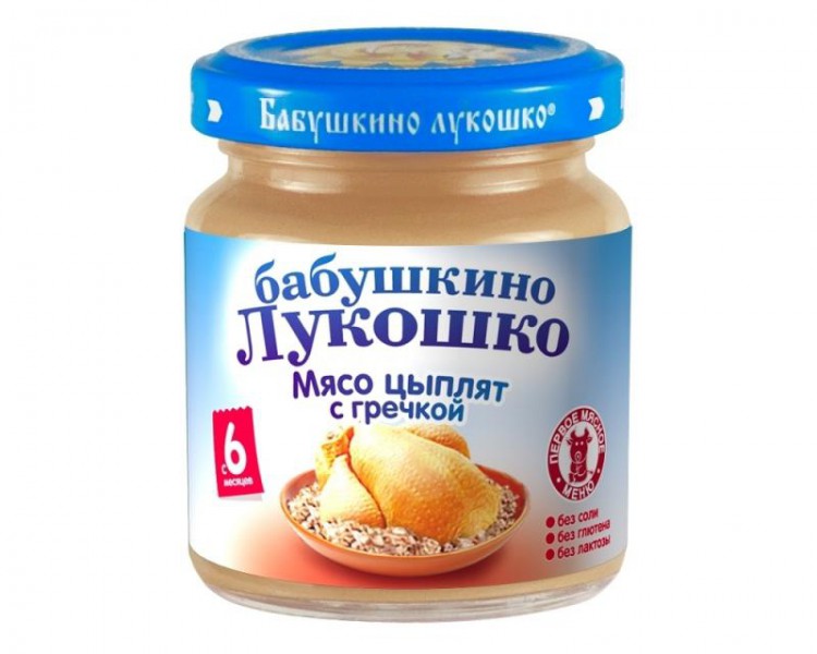 Бабушкино Лукошко детское пюре, пюре, 100 г, 1 шт, цыпленок + гречка фото