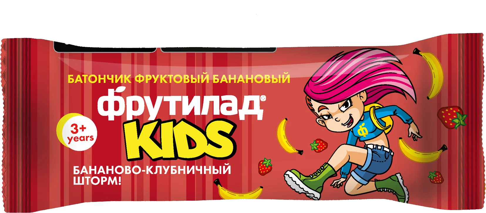 Фрутилад Kids, батончик, 25 г, 1 шт, бананово-клубничный шторм, для детей с 3 лет фото