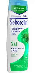 Librederm Sebocelin шампунь и бальзам 2в1 гиалуроновый против перхоти, шампунь - бальзам, 400 мл, 1 шт, свежая мята фото
