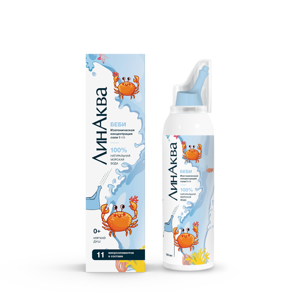 ЛинАква беби, раствор изотонический, 150 мл, 1 шт. фото