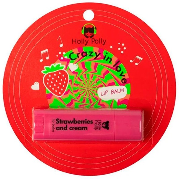 Holly Polly Crazy in love Бальзам для губ, бальзам, 4.8 г, 1 шт, клубника со сливками фото