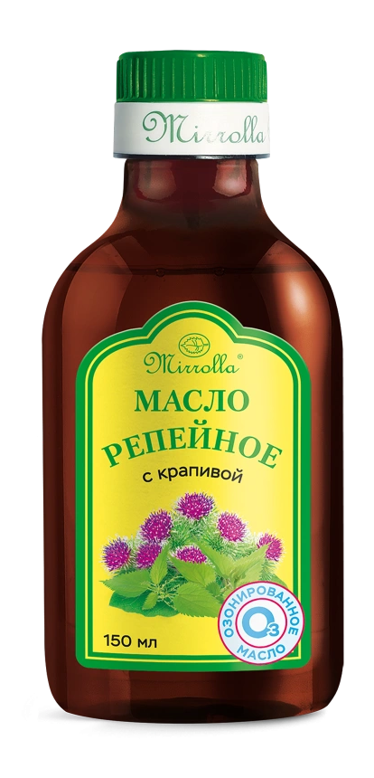 Mirrolla Репейное масло, масло косметическое, 150 мл, 1 шт, озонированное с крапивой фото