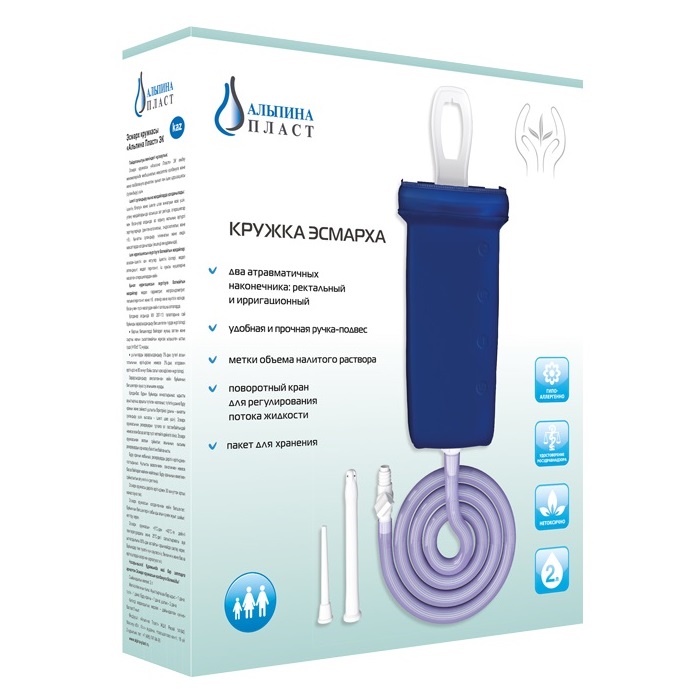 Кружка Эсмарха, 2 л, 1 шт, с двумя наконечниками фото