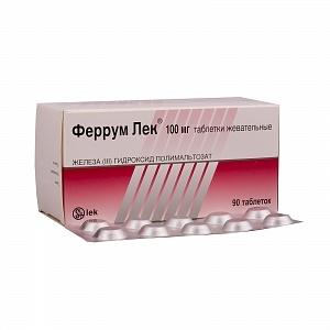 Феррум Лек, 100 мг, таблетки жевательные, 90 шт. фото