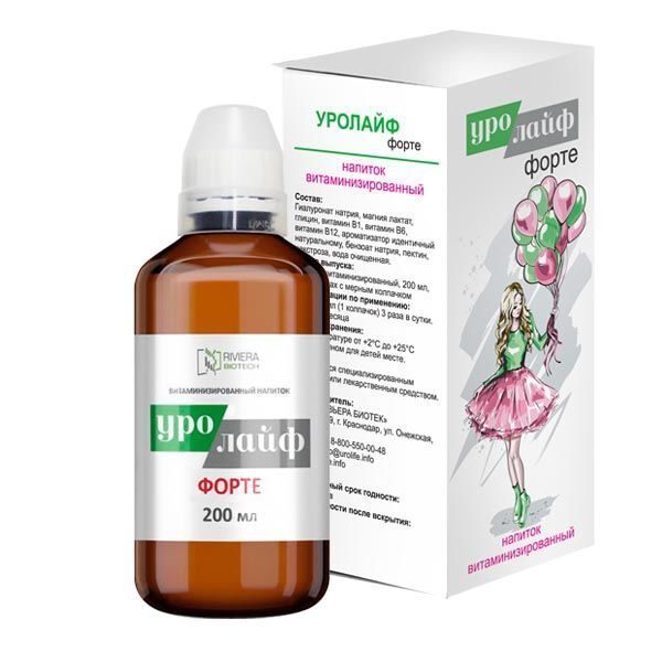 Уролайф форте, напиток, 200 мл, 1 шт, витаминизированный фото