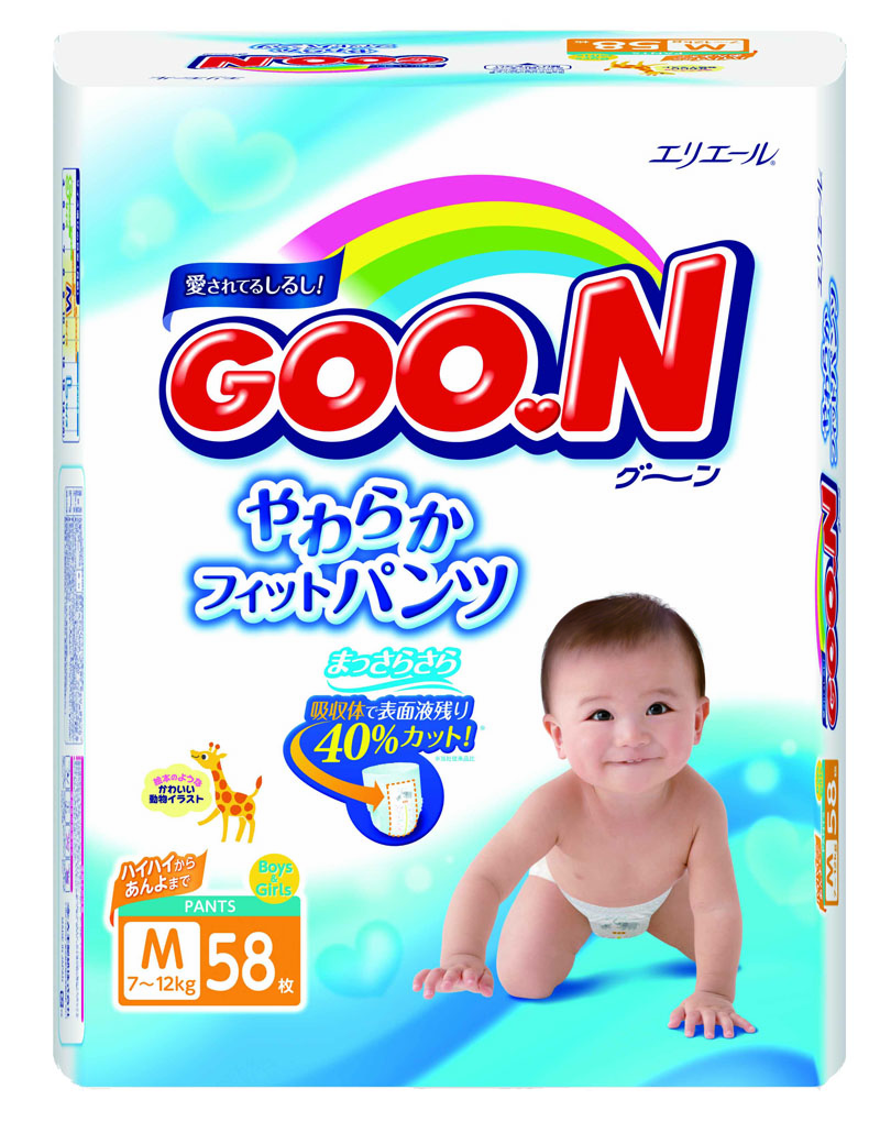 GOON Подгузники-трусики детские, M (7-12 кг), 58 шт. фото