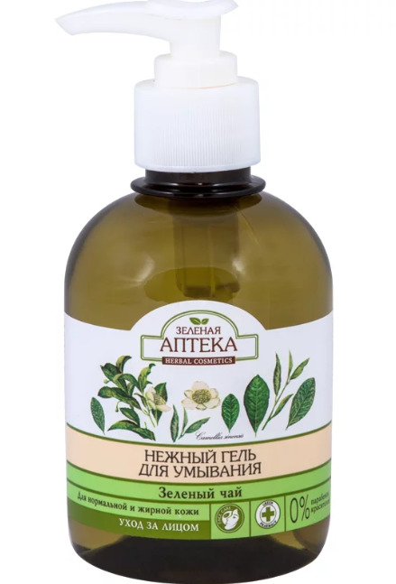 Зеленая Аптека Гель для умывания, гель для умывания, 270 мл, 1 шт, зеленый чай фото