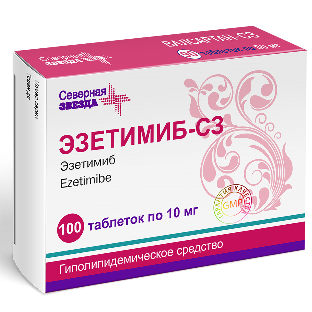 Эзетимиб-СЗ, 10 мг, таблетки, 100 шт. фото