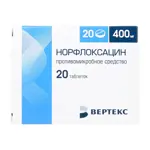 Норфлоксацин, 400 мг, таблетки, покрытые пленочной оболочкой, 20 шт. фото