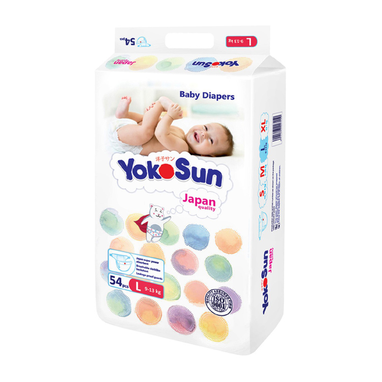 Yokosun Подгузники детские, Large L (3), 54 шт, 9-13 кг фото