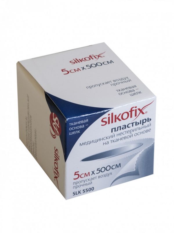 Silkofix Лейкопластырь фиксирующий, 5 см х 500 см, пластырь медицинский, 1 шт, шелковая основа фото