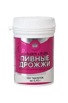 Пивные дрожжи с витамином B1 и Магнием, 0.45 г, таблетки, 100 шт. фото