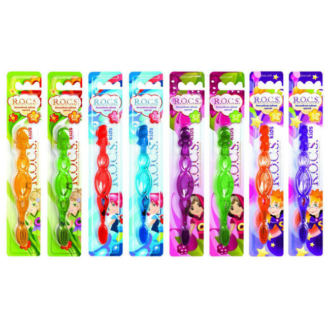 ROCS Kids Зубная щетка для детей от 3 до 7 лет, щетка зубная, 1 шт, экстра мягкая фото