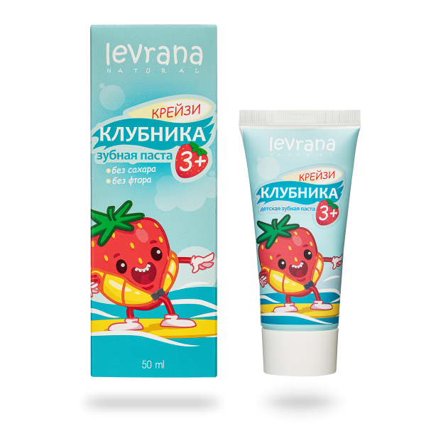Levrana Паста зубная детская, паста зубная, 50 мл, 1 шт, клубника фото