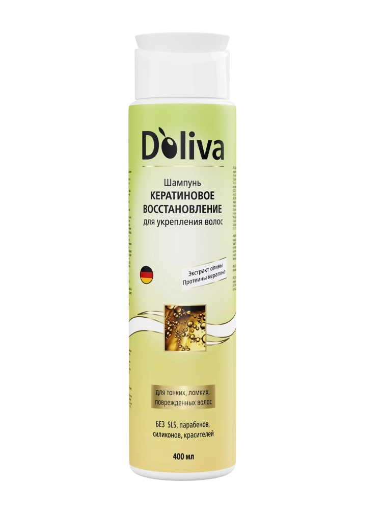 Doliva Шампунь кератиновое восстановление, шампунь, 400 мл, 1 шт, для укрепления волос фото